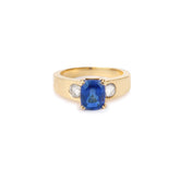 2.66 Carats Sapphire Diamonds 18 Carats Yellow Gold Ring